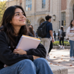 Young college student on a US university campus representing scholarship opportunities for undocumented students in 2027.