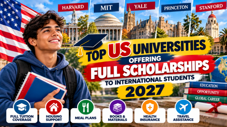 Young male international student exploring full scholarships at top US universities in 2027.